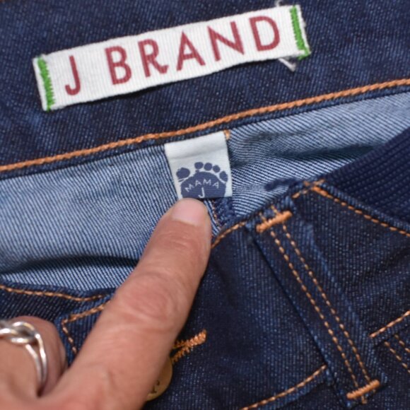 J Brand Mama J Maternity Jeans 26 Dark Blue Flare Bootcut Stretch Waist - Picture 9 of 13